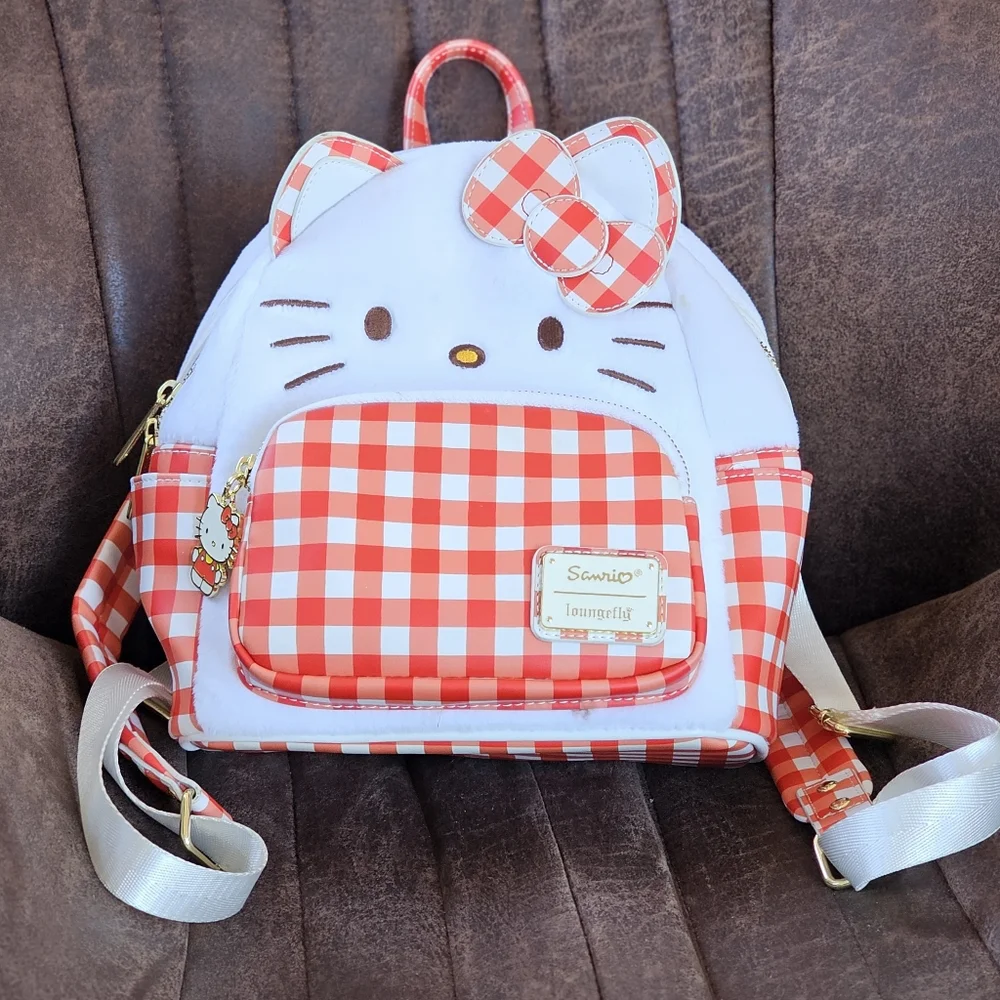 Loungefly Sanrio Hello Kitty Gingham Figural Mini Picnic Backpack